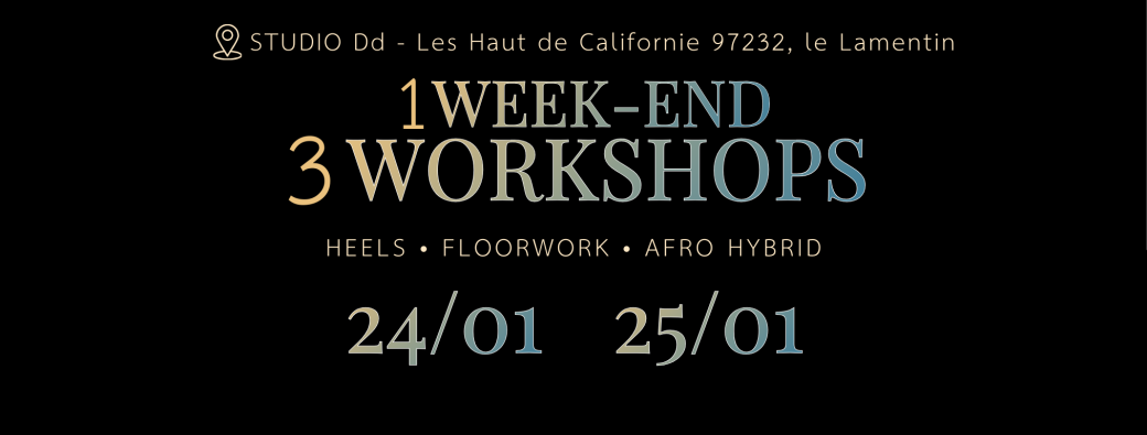 1 Week-end / 3 Workshops - 24/25 Janvier