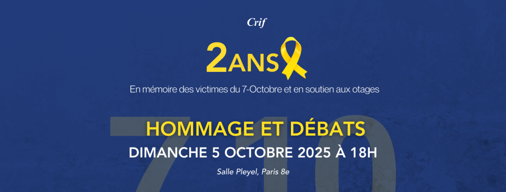 2 ans - Hommage et débats en mémoire des victimes du 7-Octobre et en soutien aux otages