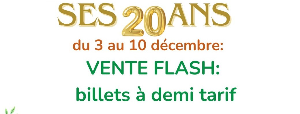 VENTE FLASH: 20 ans de La Savane des Esclaves: Demi tarif