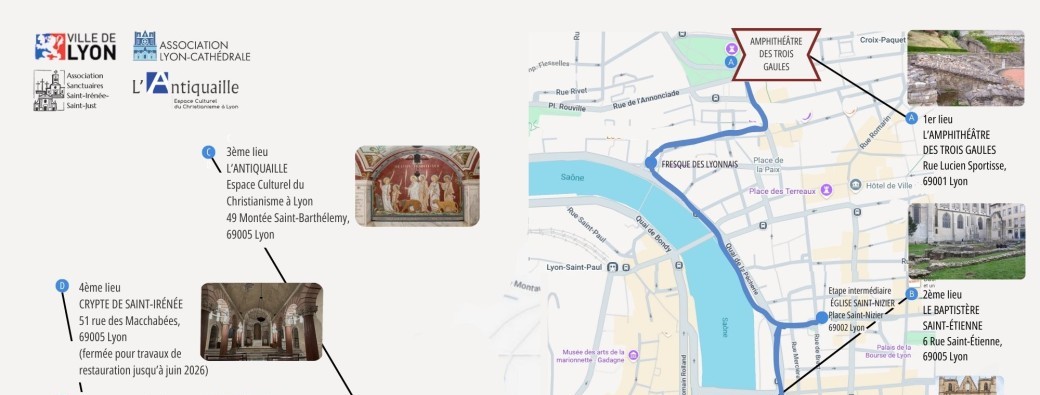 24/3 Visite guidée multisites à Lyon. Quelle est l'histoire des premiers chrétiens de Lugdunum ?