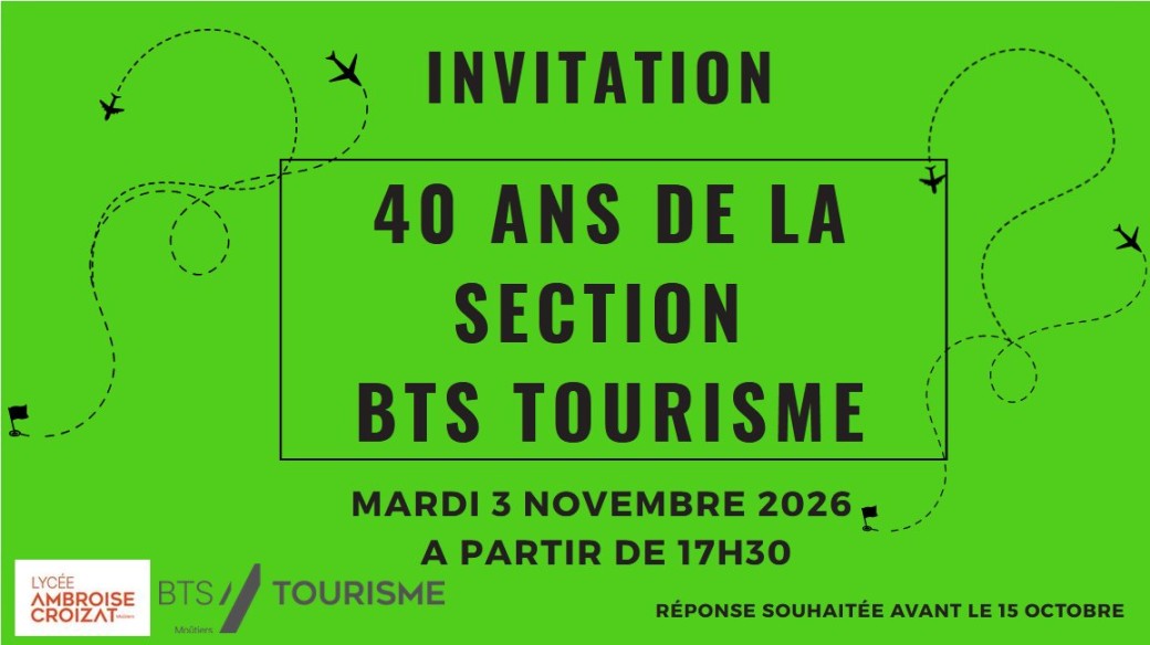 40 ans du BTS TOURISME LPO Ambroise Croizat