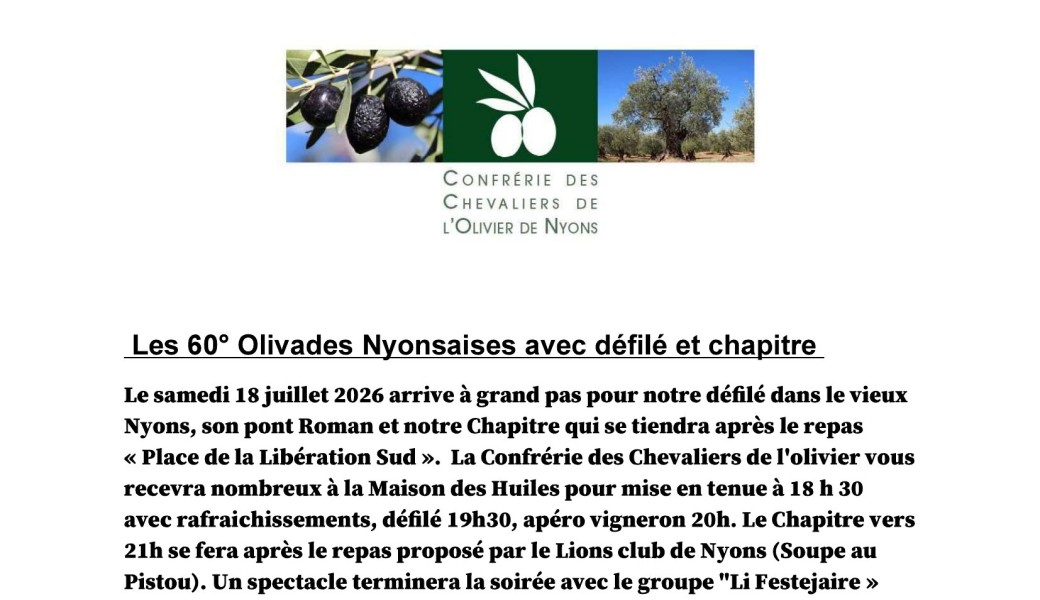 60° Olivades nyonsaises 