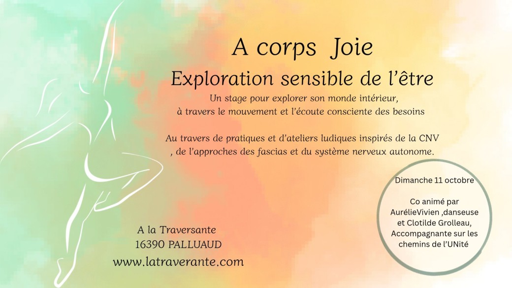 A corps joie,exploration sensible de l'être