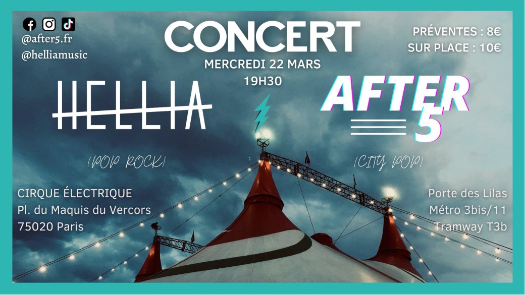 AFTER 5 (City-Pop) + HELLIA (Pop-Rock)