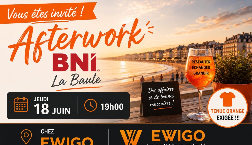 Afterwork Bni Bussiness Beach le jeudi 18 juin à 19h00 - EWIGO Pornichet