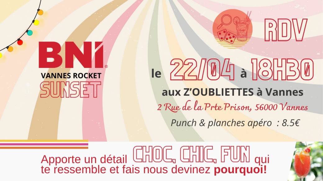 AFTERWORK SUNSET DU BNI VANNES ROCKET 