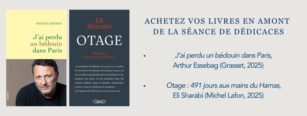 Amis du Crif - Séance de dédicaces des ouvrages d'Arthur Essebag et Eli Sharabi