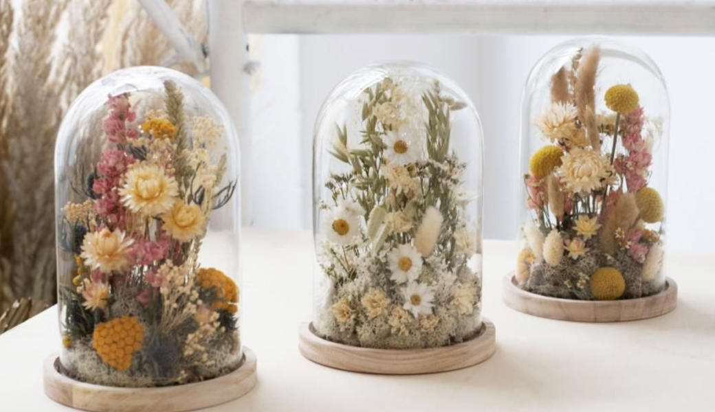 Apérotelier de juillet - Cloche en fleurs séchées