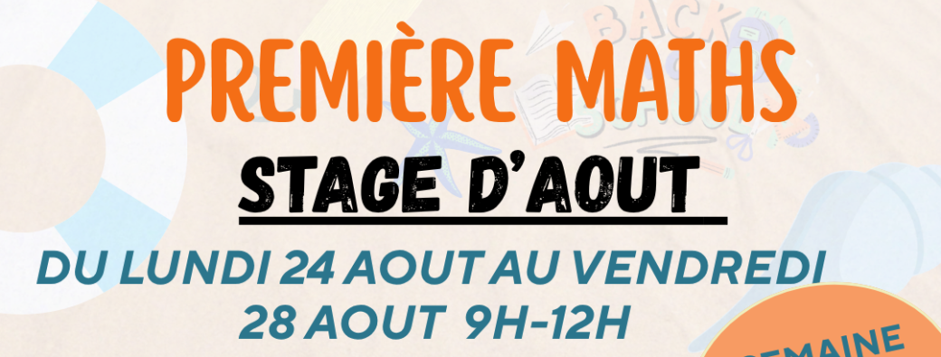 Stage Maths Première Apex Rouen — Pré-rentrée août 2026