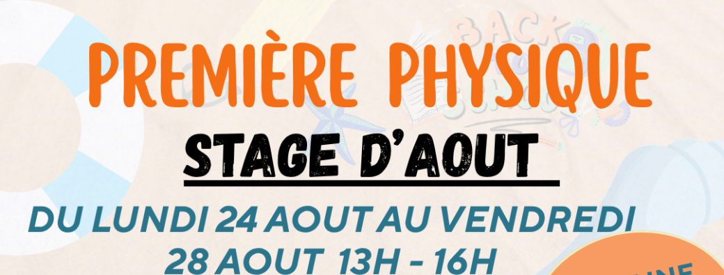 Stage Physique-Chimie Première Apex Rouen — Pré-rentrée août 2026
