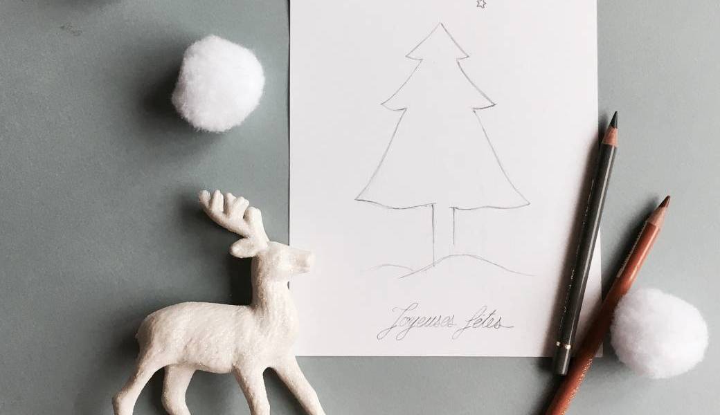 Apprendre à dessiner une carte de Noël