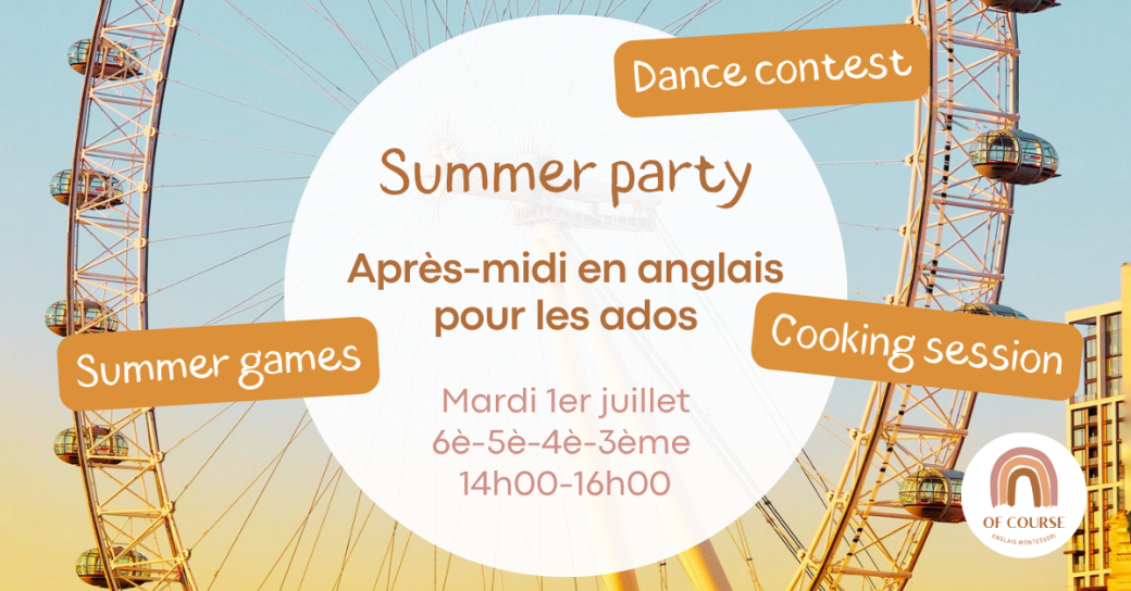 Après-midi en anglais pour les collégiens à Nantes juillet 2025 - Summer party