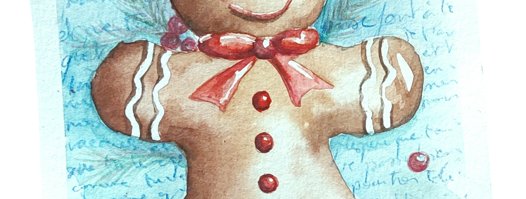 Aquarelle : carte de Noël