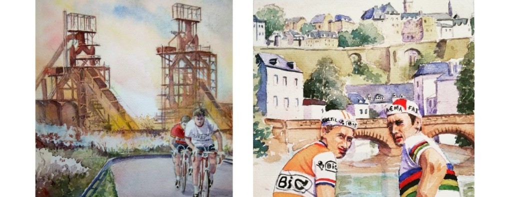 Aquarelles et Bicyclettes avec Wally