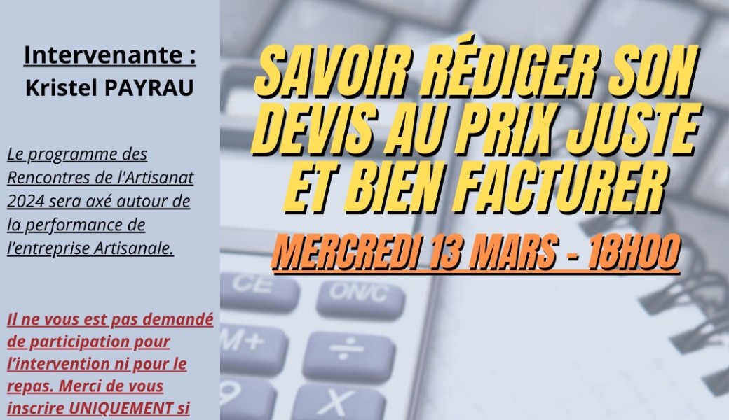 Artisans - Devis facture