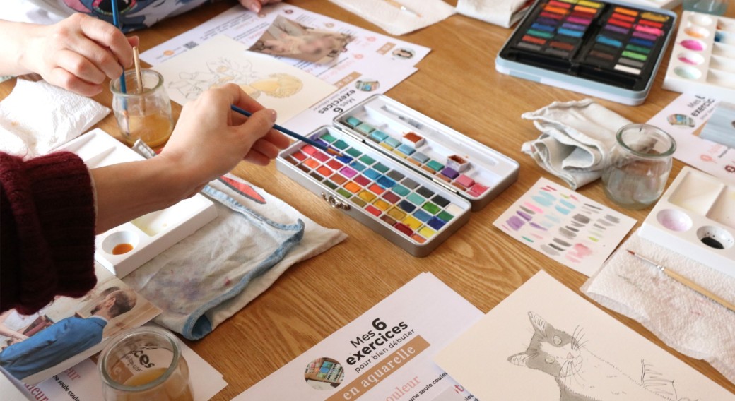 Atelier Aquarelle à domicile - Peindre un portrait