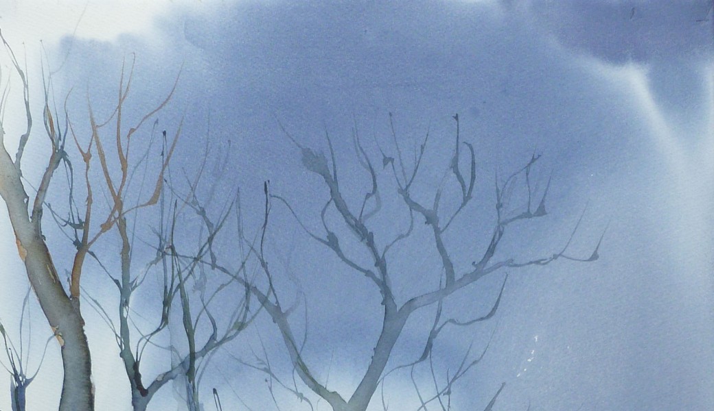 atelier aquarelle "arbres d'hiver"