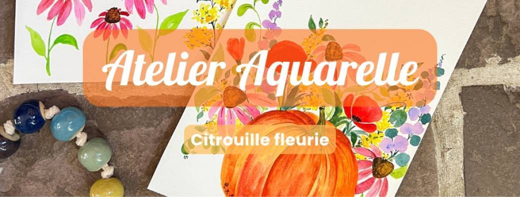 Atelier aquarelle "Citrouille fleurie"