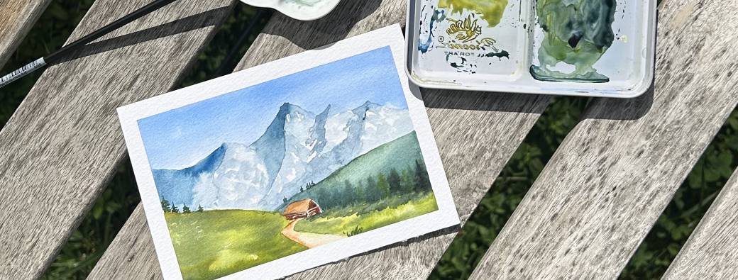 Atelier aquarelle :  Peins ta carte postale de montagne !
