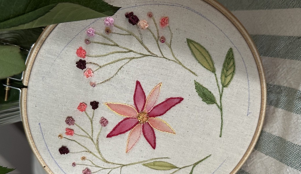 Atelier aquarelle sur tissu + broderie