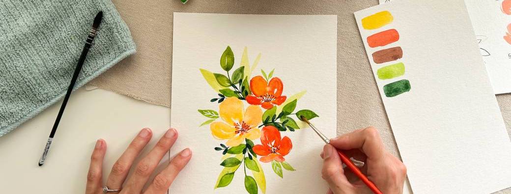 ATELIER AQUARELLE - Composition florale