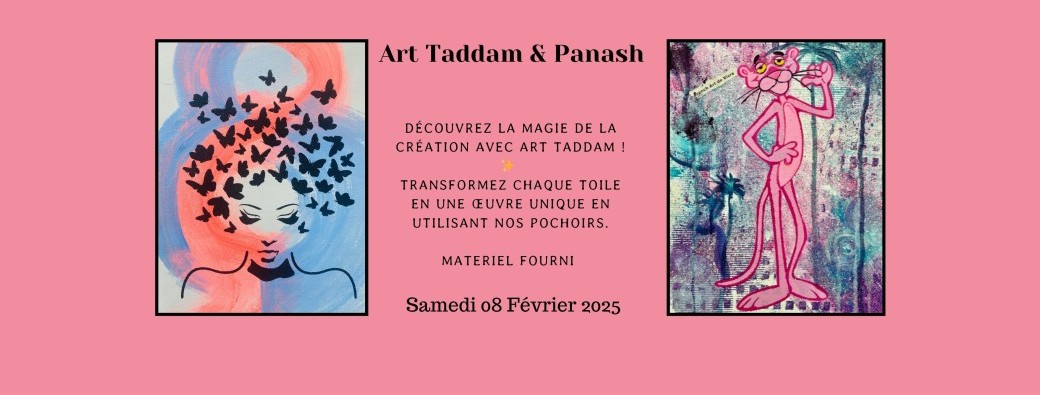 Atelier Artistique aux pochoirs - Panthère Rose ou Miss Papillons - Mouvaux 