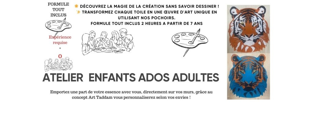 Atelier Artistique aux pochoirs - Personnalisation du Tigre