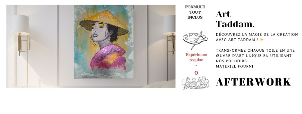 Atelier Artistique aux pochoirs - Portrait de femme Maïa