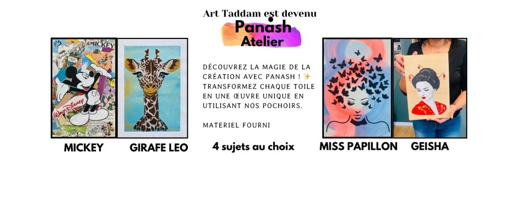 Atelier Artistique aux pochoirs - Portraits - Animalier - Mickey