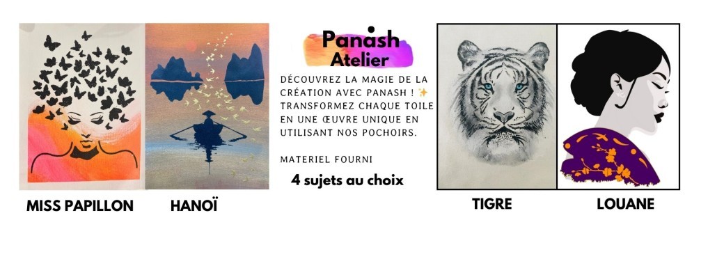 Atelier Artistique aux pochoirs - 4 sujets au choix
