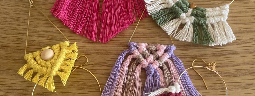 Boucles d'oreilles en macramé - ENFANT / ADULTE