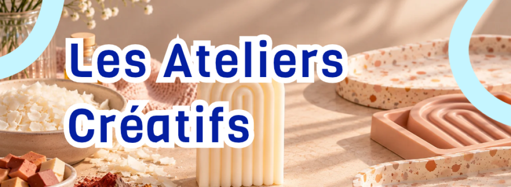 Atelier Bougie moulée + plateau en jesmonite