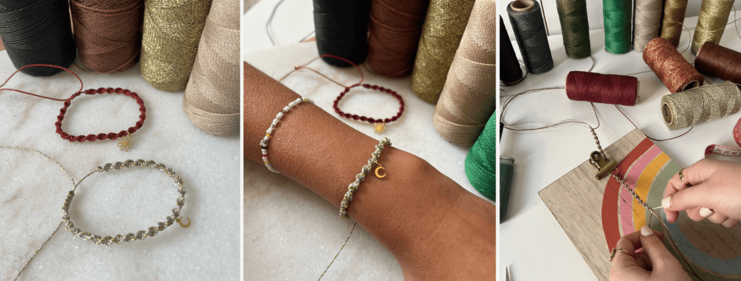 Atelier bracelet torsadé en macramé