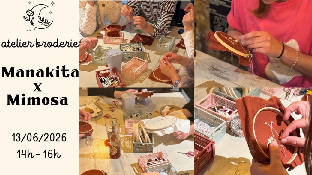 Atelier broderie chez Mimosa Brunch