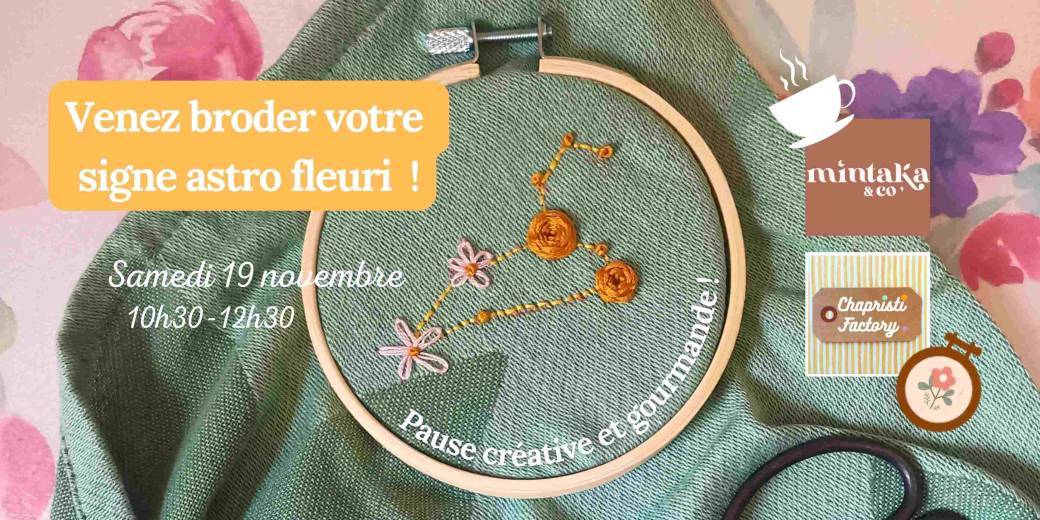 Atelier broderie chez Mintaka & Co