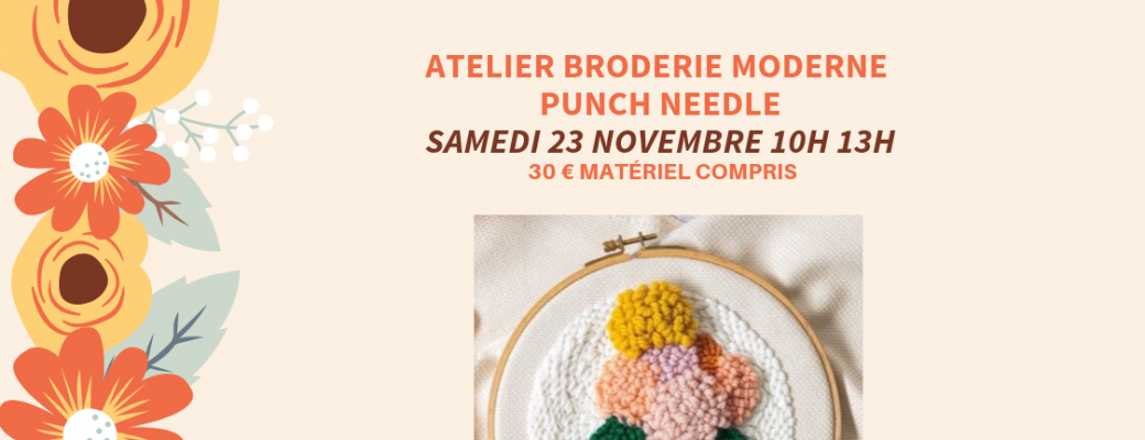 Atelier broderie punchneedle parents enfants