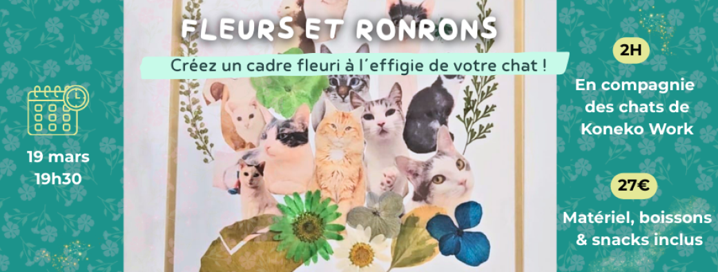 Atelier cadre fleuri à l'effigie de votre chat !