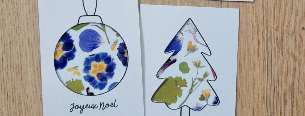 Atelier carte de voeux fleurie, avec Floésie
