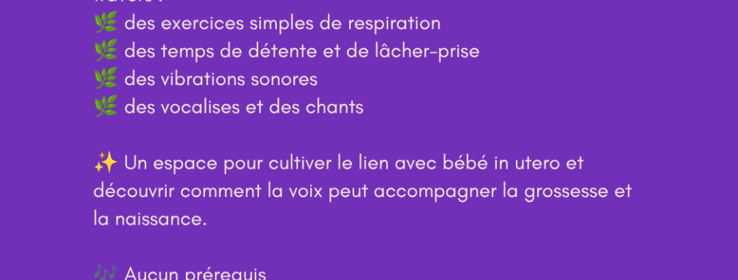 Atelier Chant prénatal 