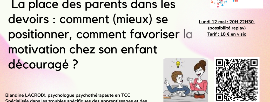 Atelier conférence : la place des parents dans l'aide aux devoirs