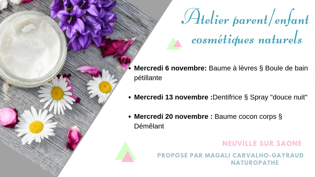 atelier cosmétiques naturels Parent/enfant