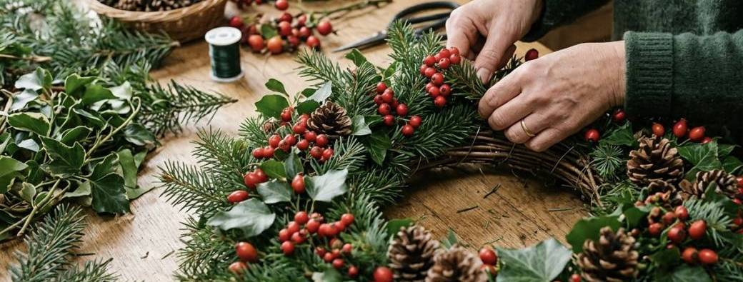 Atelier couronne de Noël