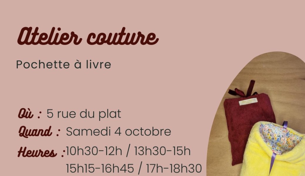 Atelier couture - Pochette à livre