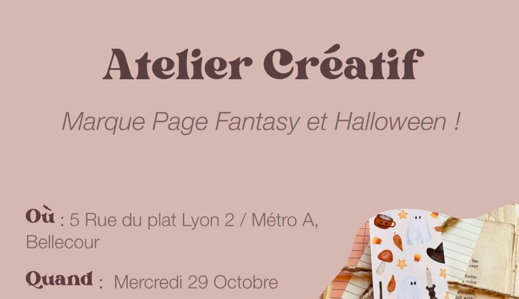 Atelier créatif - Marque page fantasy et Halloween