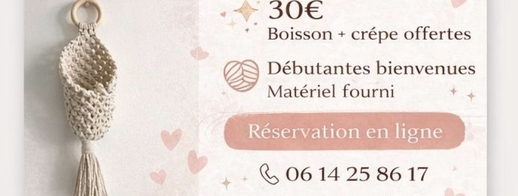 Atelier créatif suspension en macramé