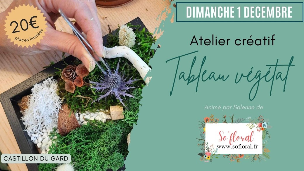 Atelier créatif TABLEAU VEGETAL DURABLE