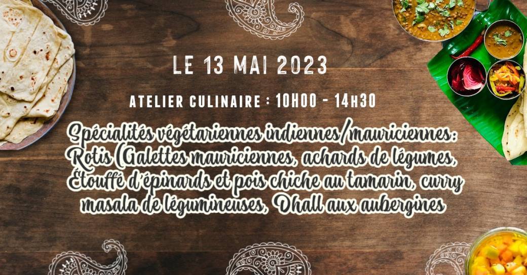 Atelier culinaire "Cuisine indienne/mauricienne" végétarienne