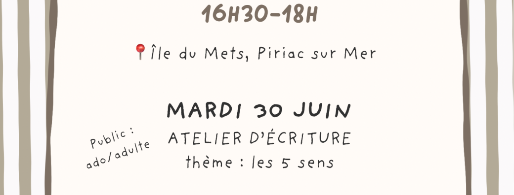 Atelier d’écriture : les 5 sens