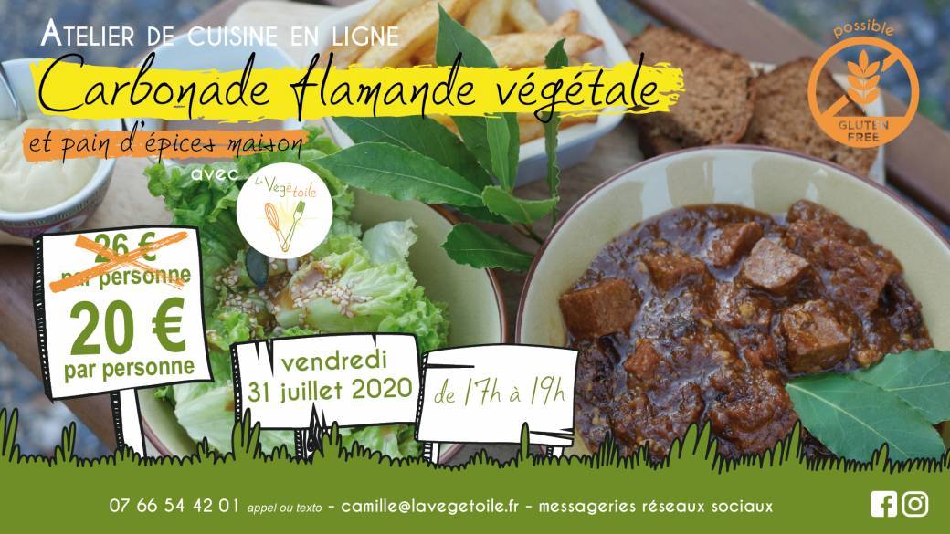 Atelier de cuisine en ligne - Carbonade flamande végétale