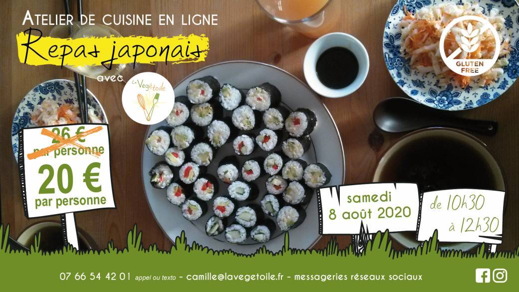 Atelier de cuisine en ligne - Repas japonais